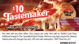 $10 Tastemaker, Pizza Hut - Warner Robins, Warner Robins, GA