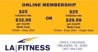 Online Membership, LA Fitness, Orlando, FL